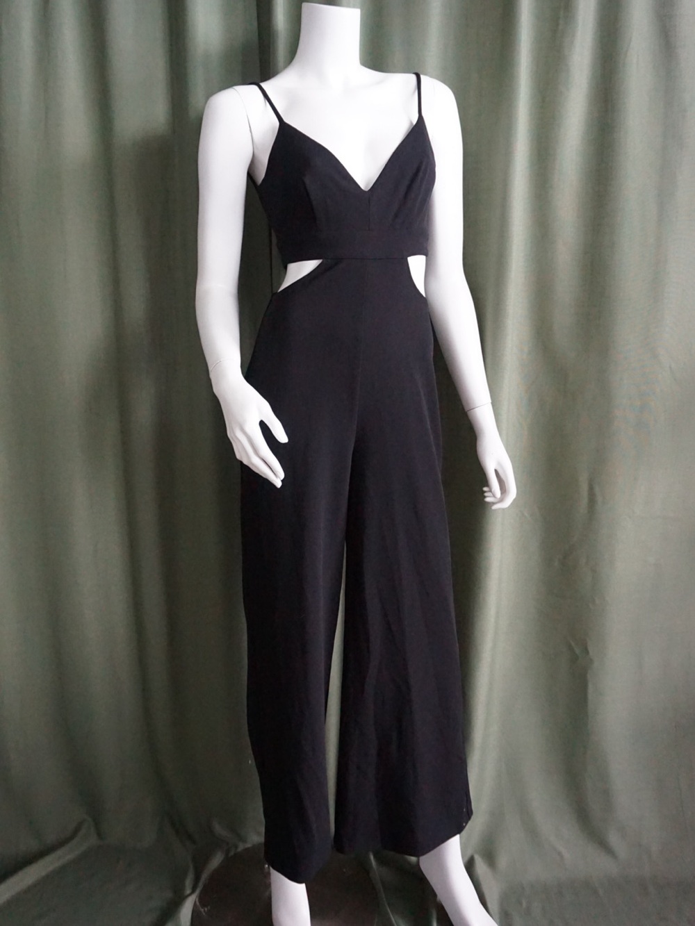 Aqua Black Cutout Black Jumpsuit - Size XS